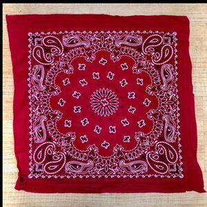 Vintage 1980s Hav-A-Hank Bandana Red White Black